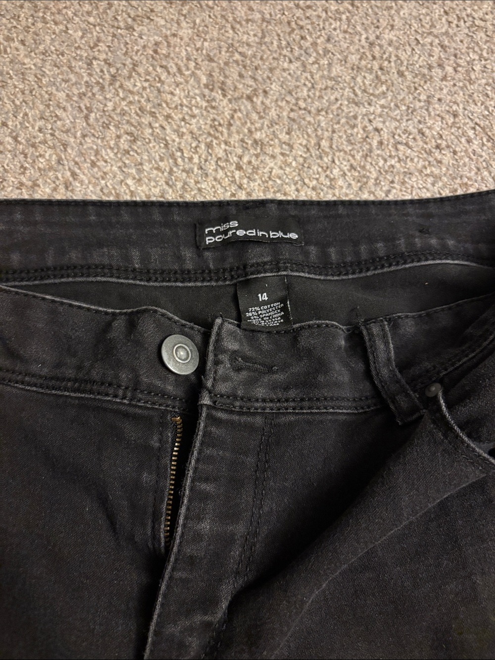 Miss Poured In Blue Black High-Rise Jeans - Size 14